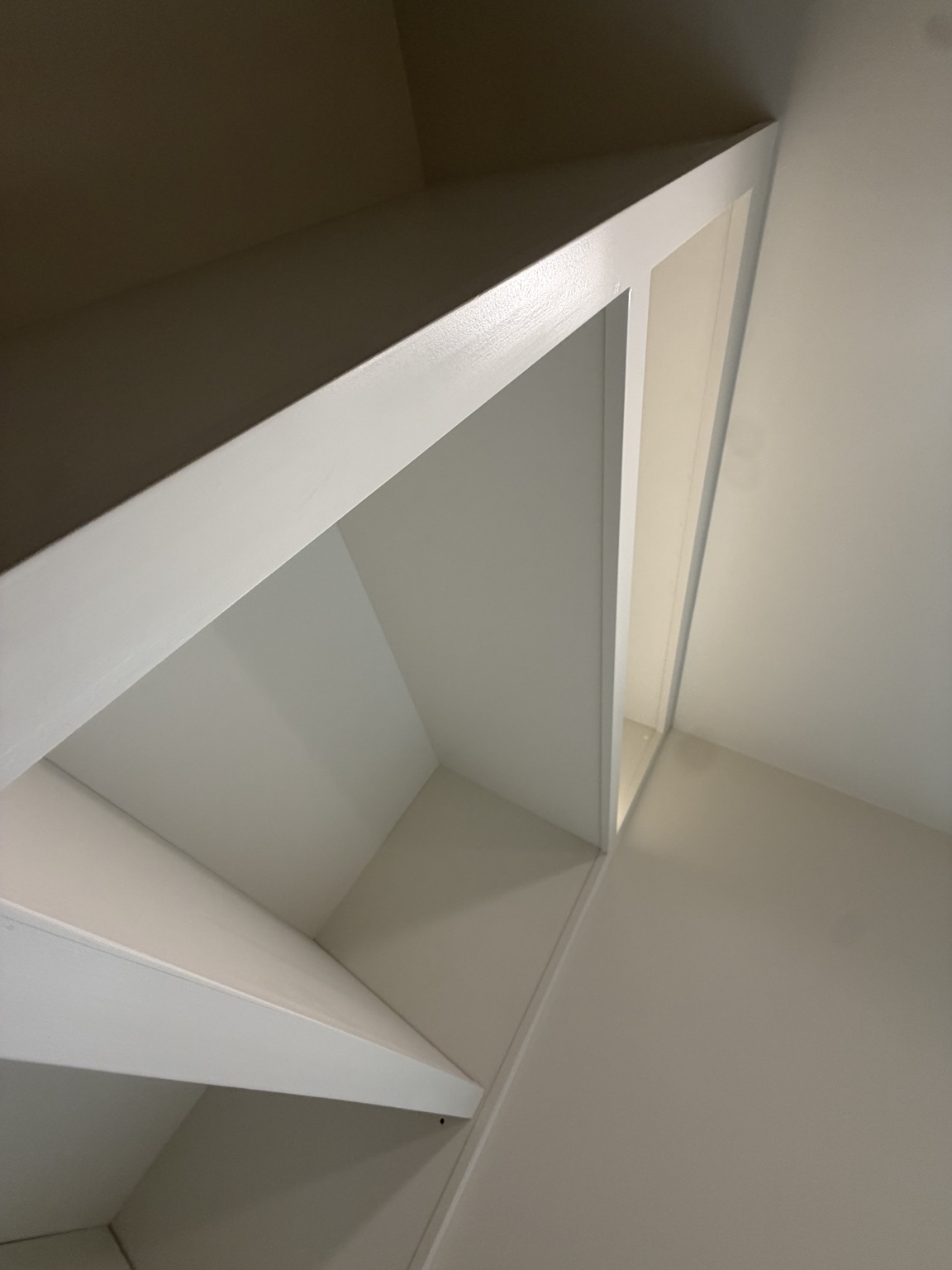 Close-up of finished shelving